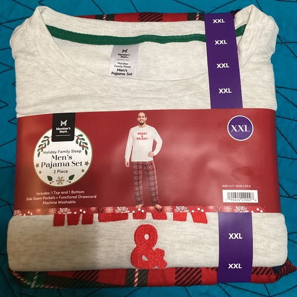 NWT PJ set for men featuring long sleeve top and long pants. size XXL #824PSP17 - Picture 1 of 8